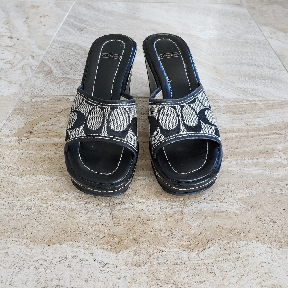 COACH "CHARMA" PLATFORM WEDGE SANDAL